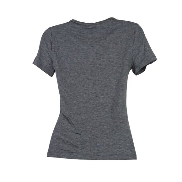 Express Conscious Edit Fitted V-Neck T-Shirt Gray Women Size S Short Sleeve NEW - Picture 2 of 7